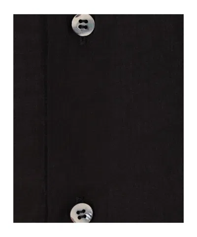 Magliano Cotton Shirt With Patch Pockets And Sheer Fabric In Black