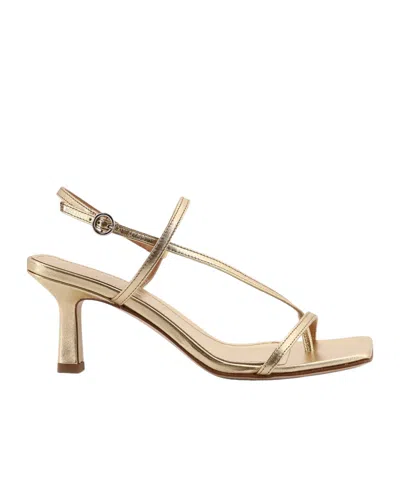Aeyde Elise Leather Thong Sandals In Gold
