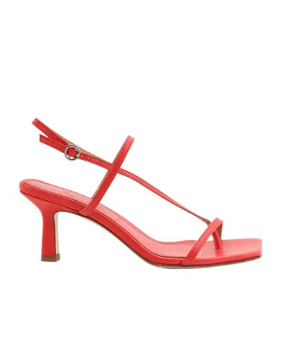 Aeyde Square Toe High Heel Sandals In Red