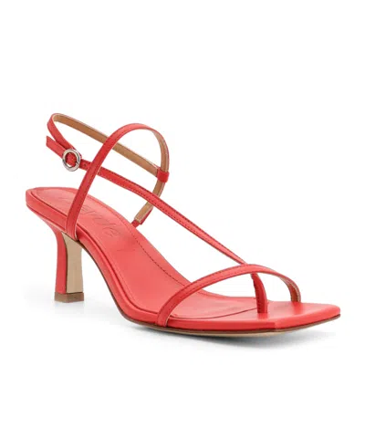 Aeyde Square Toe High Heel Sandals In Red