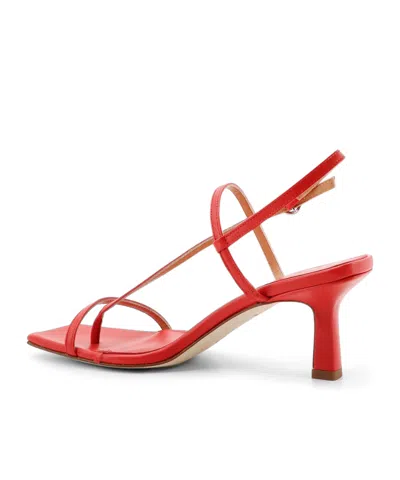Aeyde Square Toe High Heel Sandals In Red