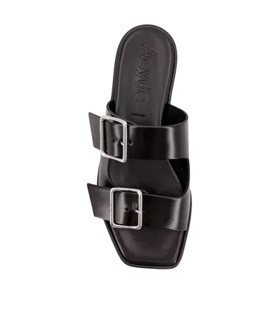 Aeyde Tonya Leather Sandals With Double Strap In Black