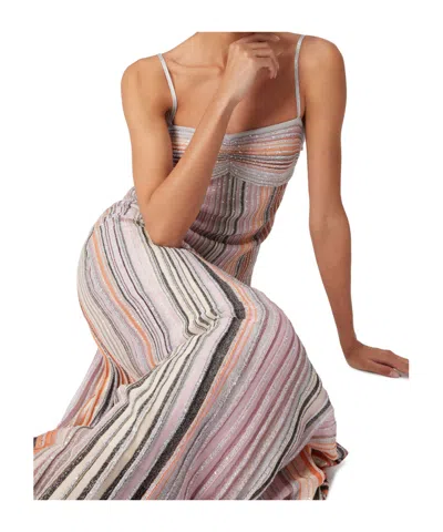 Missoni Sequin-embellished Striped Ribbed-knit Maxi Dress In Multi