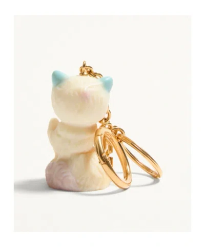 Valentino Garavani Portachiavi Le Chat De La Maison Multicolor In Metallo E Nylon Donna In Gold