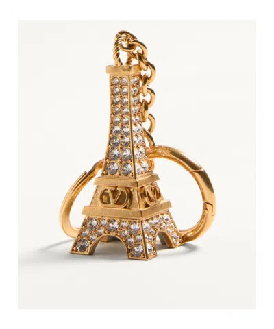 Valentino Garavani Vlogo Siganture Eiffel Tower Charm Keyring In Gold