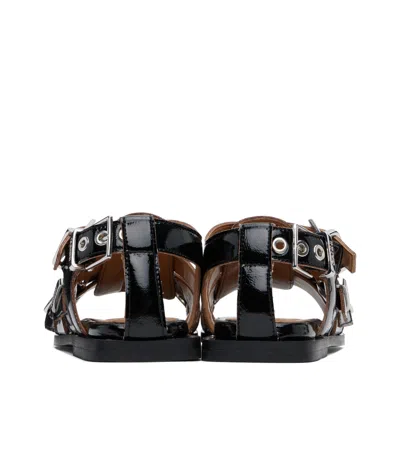 Ganni Women's Feminine Buckle Sandals In Black