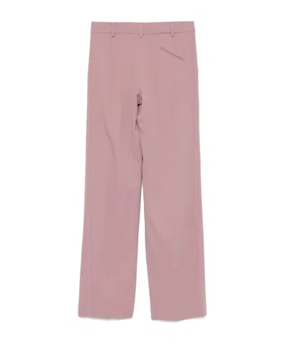Federica Tosi Wide Leg Pleated Trousers With Belt Loops In Mauve