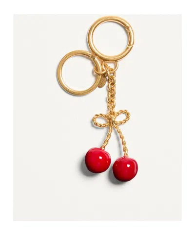Valentino Chez  Vlogo Key Chain Bag Charm In Gold