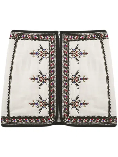 Isabel Marant Étoile Isabel Marant Etoile White Viscose Blend Zeria Mini Skirt In White