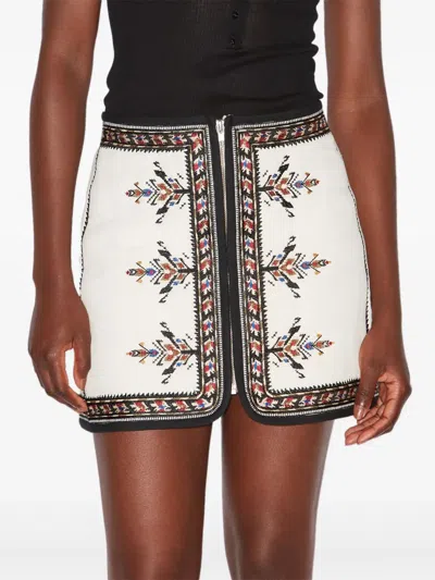 Isabel Marant Étoile Isabel Marant Etoile White Viscose Blend Zeria Mini Skirt In White