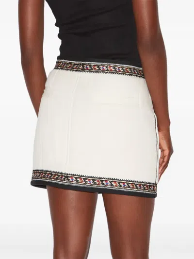 Isabel Marant Étoile Isabel Marant Etoile White Viscose Blend Zeria Mini Skirt In White