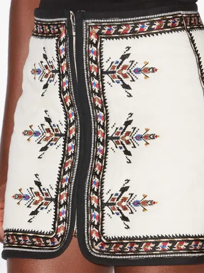 Isabel Marant Étoile Isabel Marant Etoile White Viscose Blend Zeria Mini Skirt In White