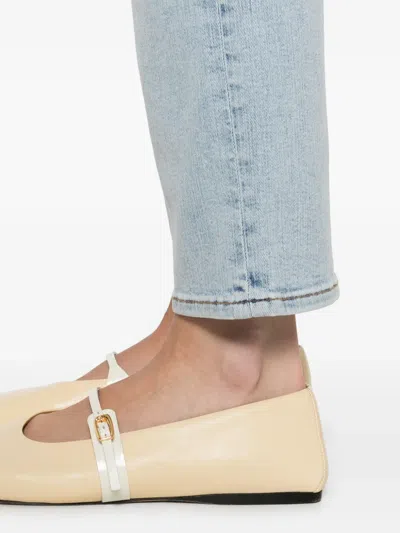 Frame The Staple High Waist Straight Leg Jeans In Blue