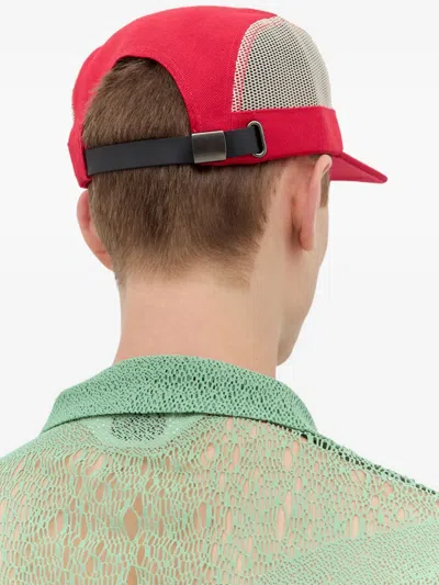 Brain Dead Mesh Panel Camp Baseball Cap In Red