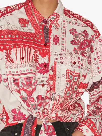 Isabel Marant Étoile Isabel Marant Etoile Nath Tied Cotton Voile Shirt In Red