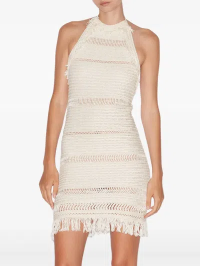 Isabel Marant Étoile 'aralia' White Dress With Round Collar On The Rear And Adjustable Shoulder Straps With Bows