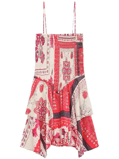 Isabel Marant Étoile Anka Paisley Print Smocked Cotton Sundress In Multi