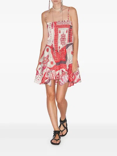 Isabel Marant Étoile Anka Paisley Print Smocked Cotton Sundress In Multi