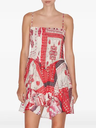 Isabel Marant Étoile Anka Paisley Print Smocked Cotton Sundress In Multi