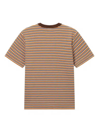 Chocoolate Striped Logo T-shirt In Brown