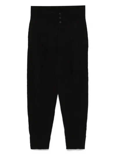 Transit Embossed-effect High-waist Trousers In Black