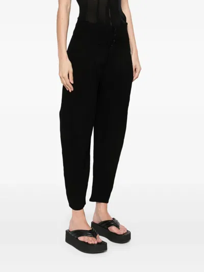 Transit Embossed-effect High-waist Trousers In Black