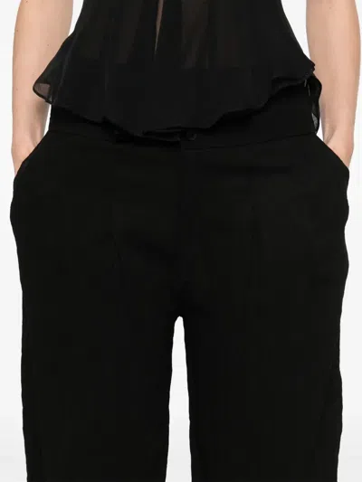 Transit Embossed-effect High-waist Trousers In Black