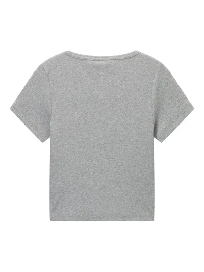 Chocoolate Fine-ribbed T-shirt In Grey