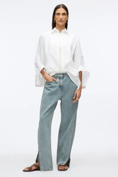 3.1 Phillip Lim Curve Denim Petite Pant With Zippers In Washed Indigo