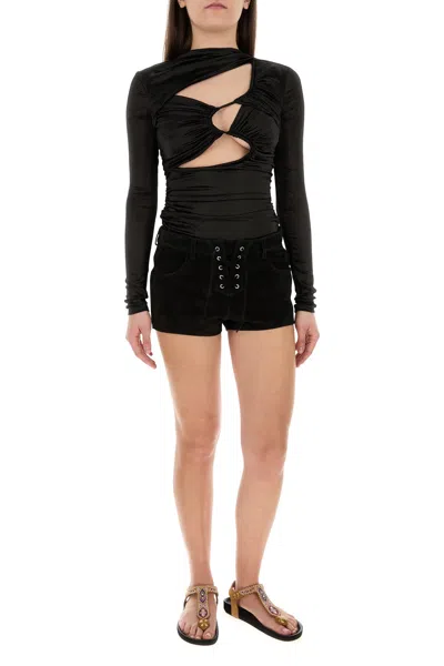 Isabel Marant Black Stretch Silk Blend Rose Top