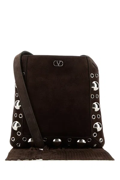 Valentino Borsa A Tracolla Nellcôte Piccola In Pelle Scamosciata Marrone  Donna In Brown