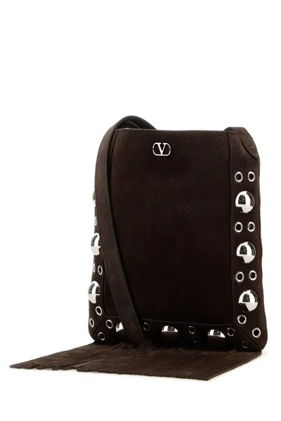Valentino Borsa A Tracolla Nellcôte Piccola In Pelle Scamosciata Marrone  Donna In Brown