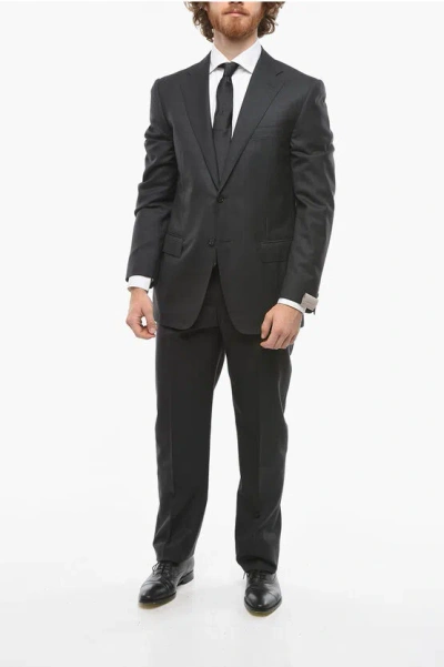 Corneliani Flap Pocket Mantua Suit In Black