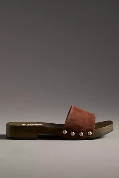 Bibi Lou Wood-bottom Slides In Brown