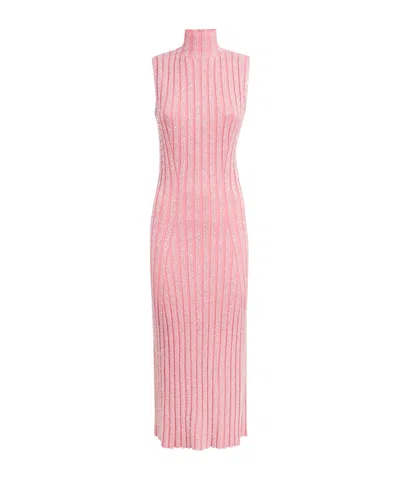 Missoni Sequin-embellished Ribbed-knit Midi Dress In Pink