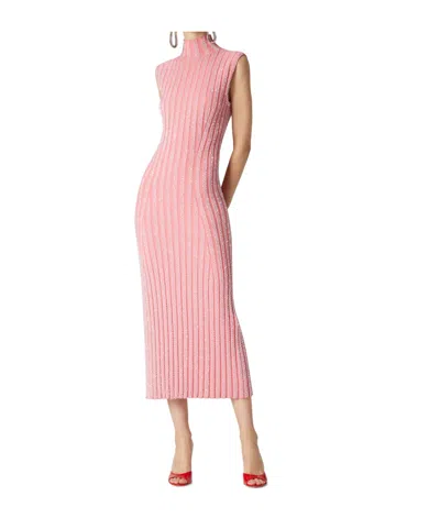 Missoni Sequin-embellished Ribbed-knit Midi Dress In Pink