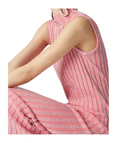 Missoni Sequin-embellished Ribbed-knit Midi Dress In Pink