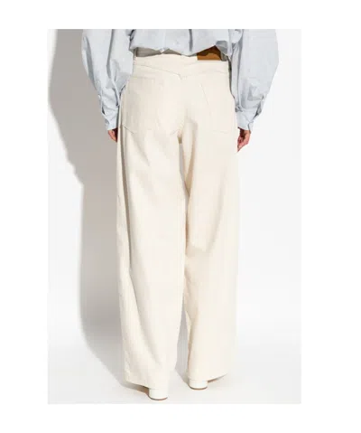 Marni Embroidered Wide Leg Jeans In Riw08 Bone