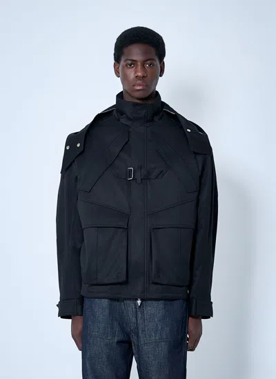 Mugler Men Heavy-duty Cotton Jacket In Black
