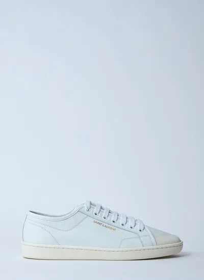 Saint Laurent Gym Leather Low-top Sneakers In White