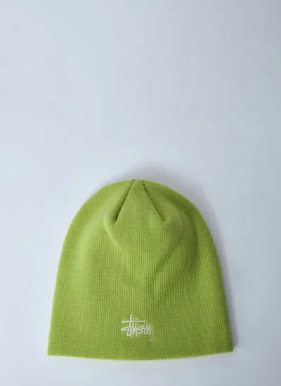 Stussy Logo-embroidered Beanie In Yellow