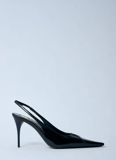 Saint Laurent Women Babylone Breteuil Open Back Pump In Smooth Leather In Black