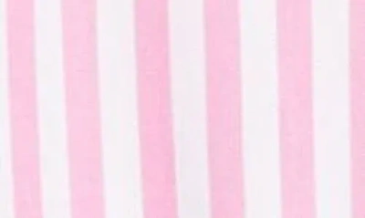 Beachlunchlounge Daria Stripe Short Sleeve Button-up Shirt In Spring Tulip