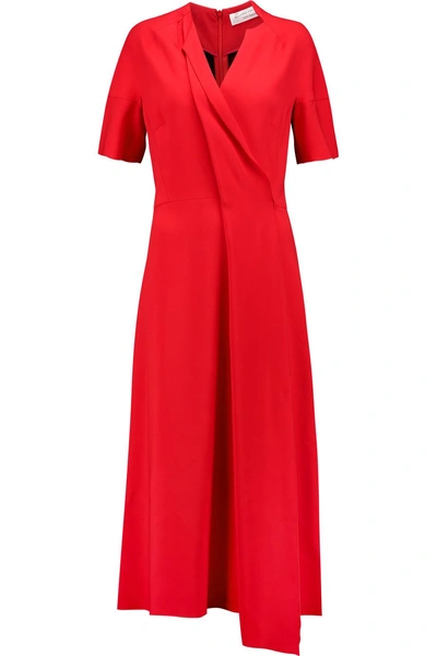 Victoria Beckham Wrap-effect Crepe Midi Dress