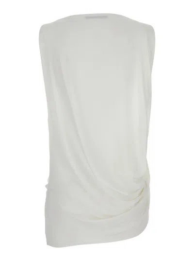 Jacquemus Haut Peplo Gathered Jersey Tank In White