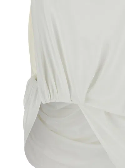 Jacquemus Haut Peplo Gathered Jersey Tank In White
