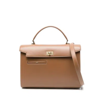Anya Hindmarch Mortimer Leather Top Handle Bag In Brown