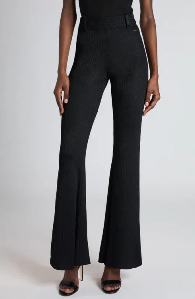 Tom Ford Rib Knit Flare Leg Pants In Black