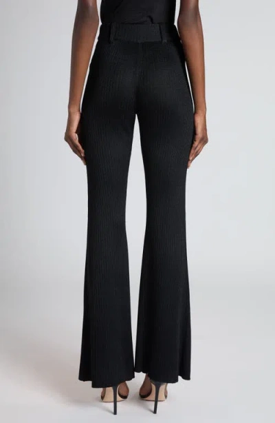 Tom Ford Rib Knit Flare Leg Pants In Black