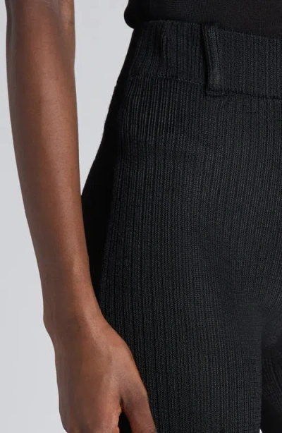 Tom Ford Rib Knit Flare Leg Pants In Black